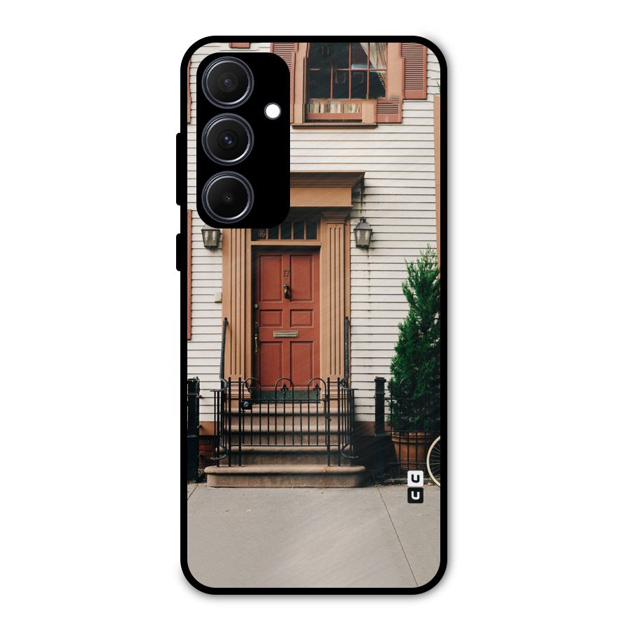 Pretty Orange Door Metal Back Case for Galaxy A35