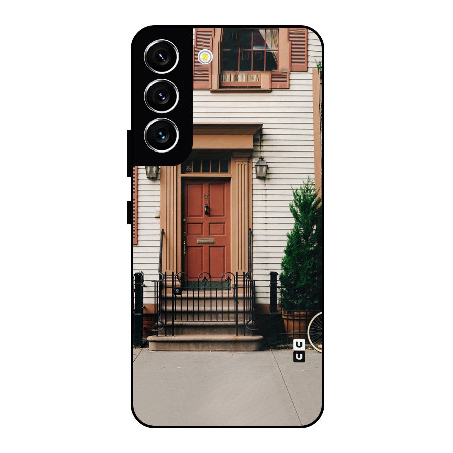 Pretty Orange Door Metal Back Case for Galaxy S22 5G