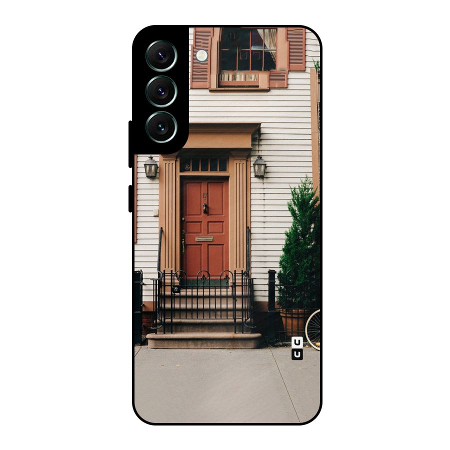 Pretty Orange Door Metal Back Case for Galaxy S22 Plus 5G