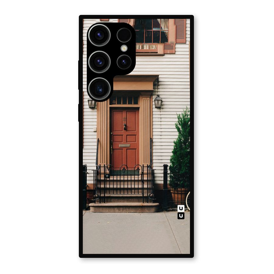 Pretty Orange Door Metal Back Case for Galaxy S23 Ultra