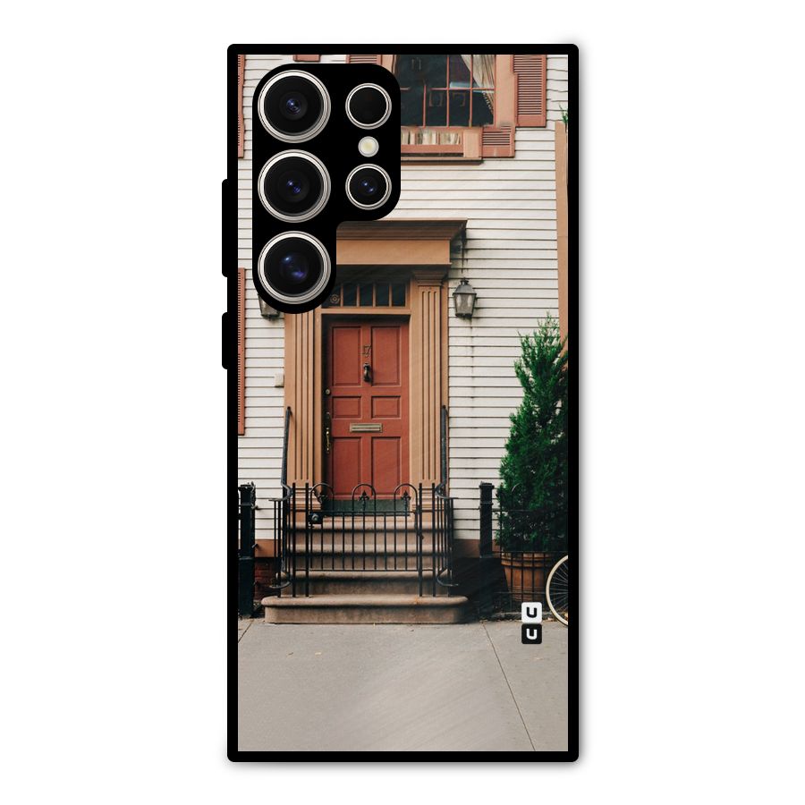 Pretty Orange Door Metal Back Case for Galaxy S24 Ultra