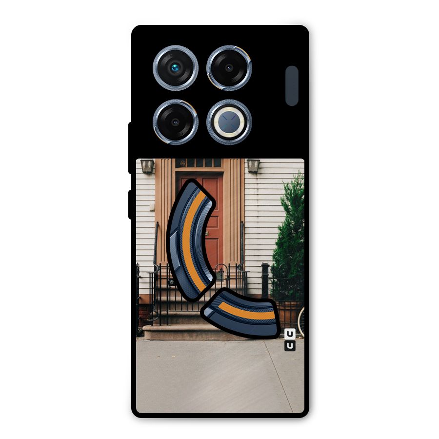 Pretty Orange Door Metal Back Case for Infinix GT 20 Pro