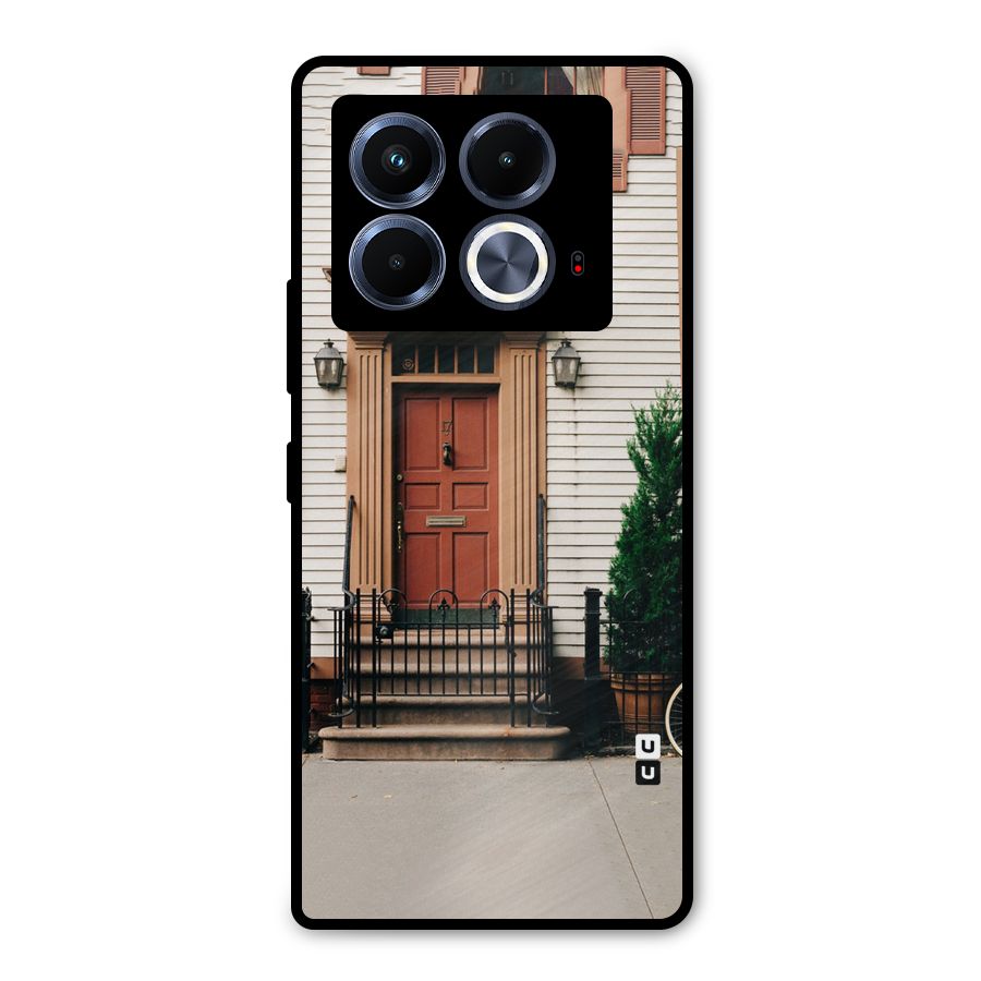 Pretty Orange Door Metal Back Case for Infinix Note 40 5G