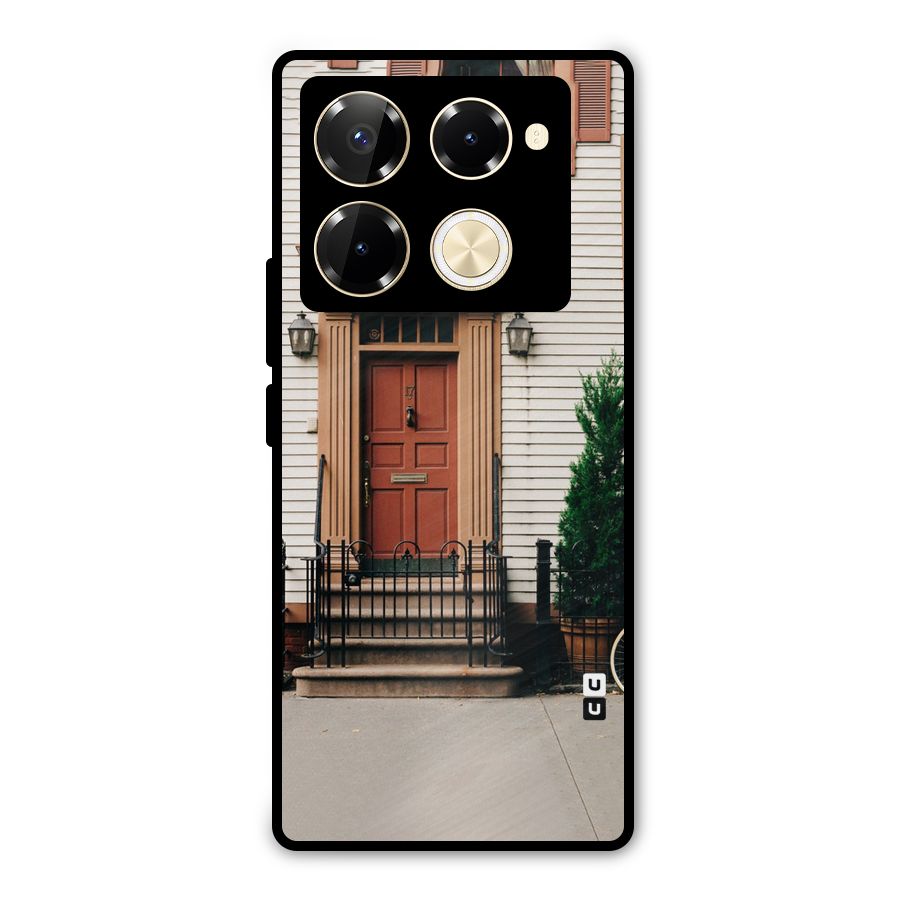 Pretty Orange Door Metal Back Case for Infinix Note 40 Pro Plus