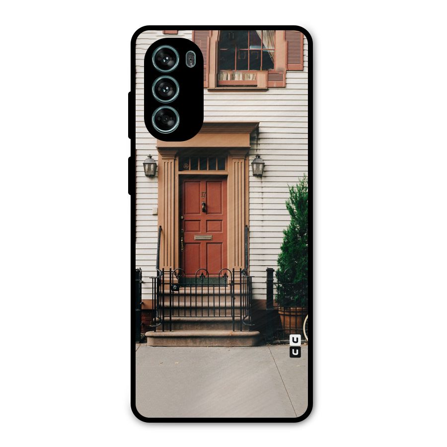 Pretty Orange Door Metal Back Case for Moto G62