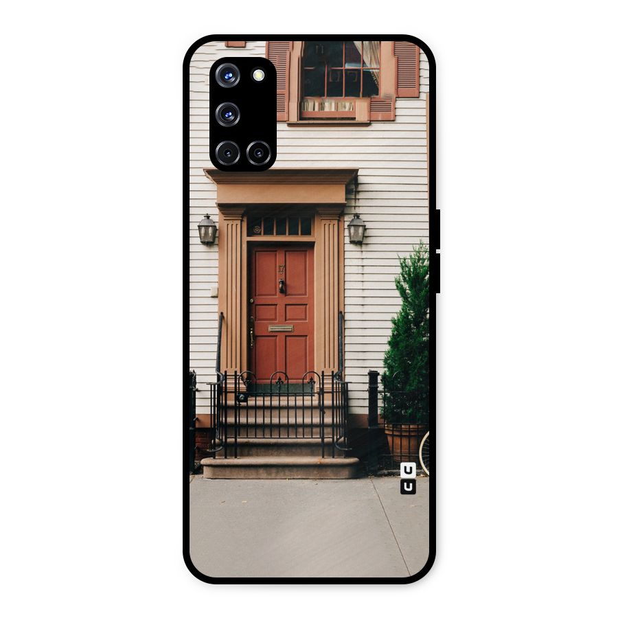 Pretty Orange Door Metal Back Case for Oppo A52