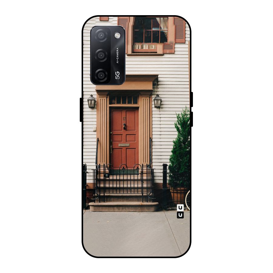Pretty Orange Door Metal Back Case for Oppo A53s 5G