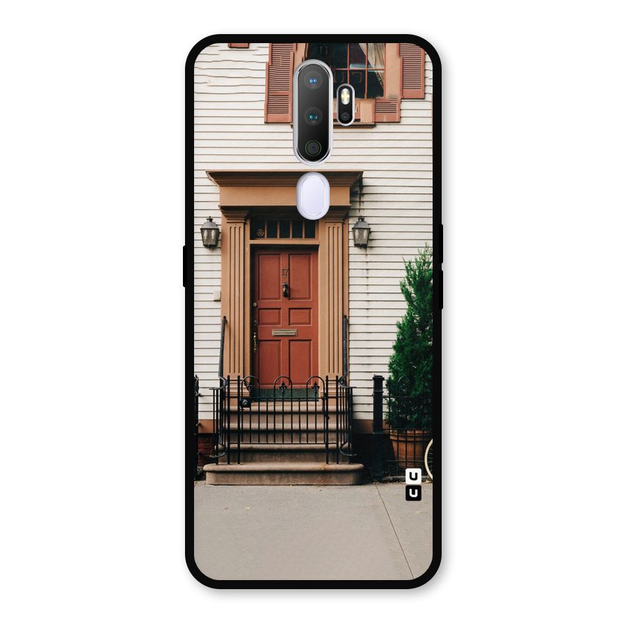 Pretty Orange Door Metal Back Case for Oppo A9 (2020)