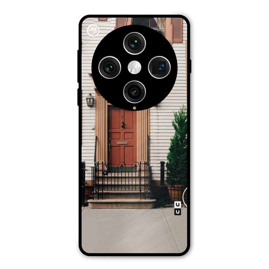 Pretty Orange Door Metal Back Case for Oppo Find X8 Pro