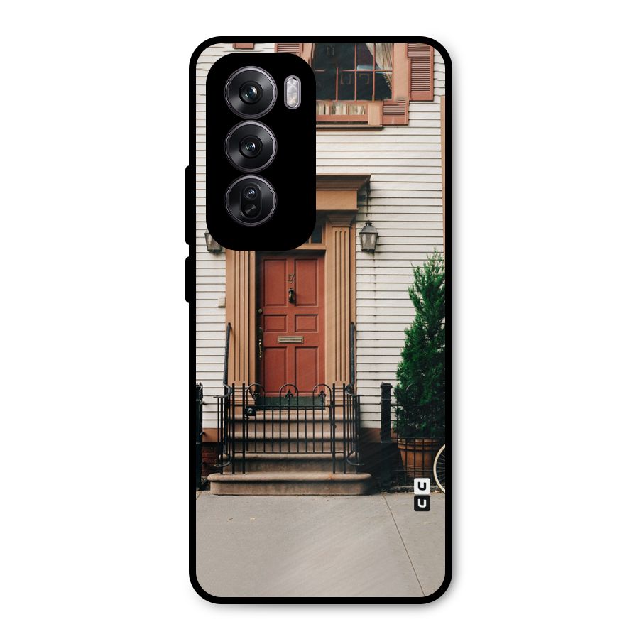 Pretty Orange Door Metal Back Case for Oppo Reno12 Pro
