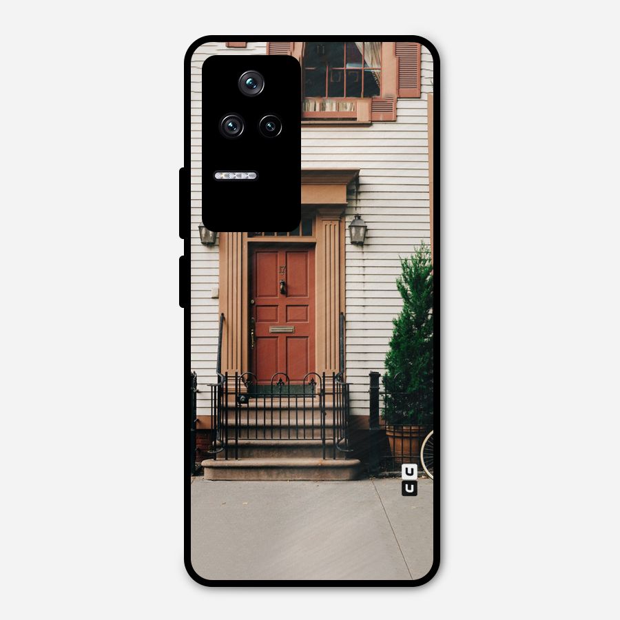 Pretty Orange Door Metal Back Case for Poco F4 5G