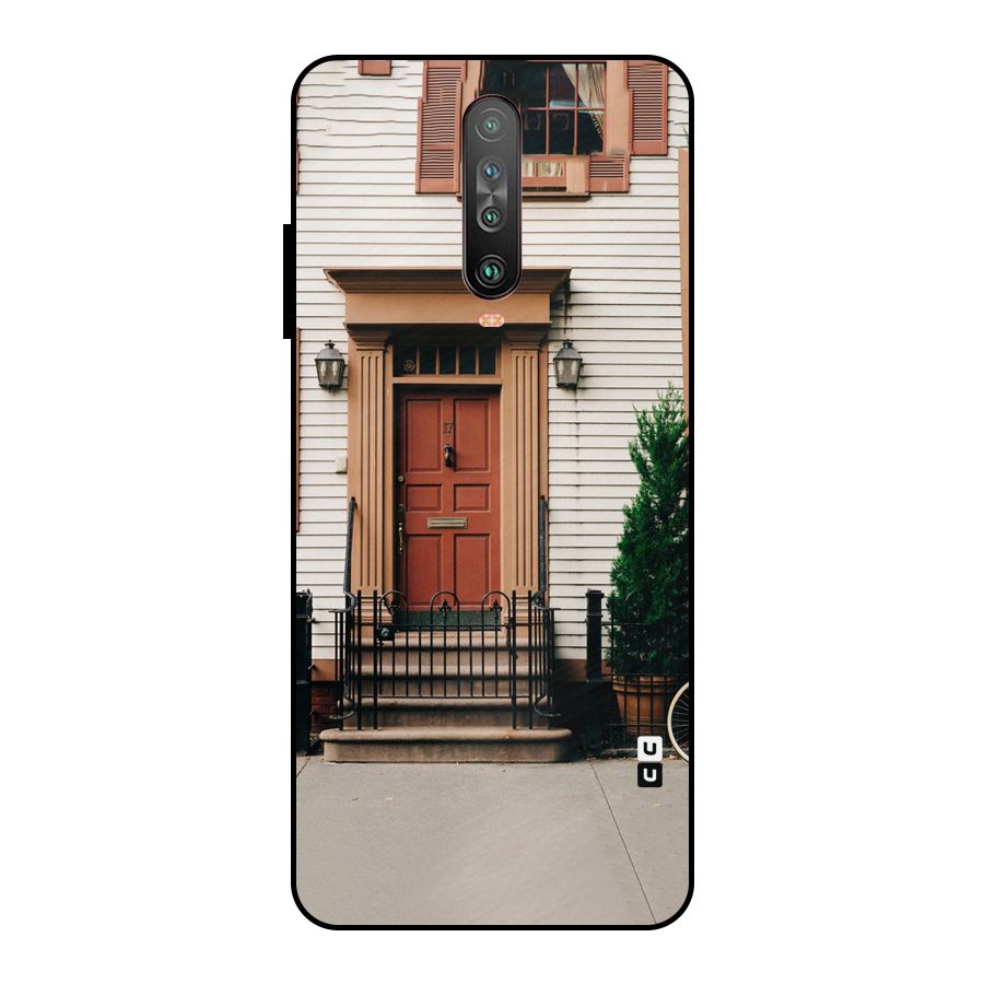 Pretty Orange Door Metal Back Case for Poco X2