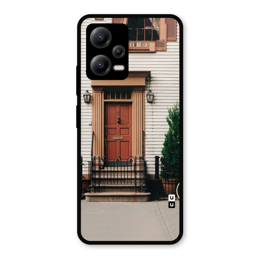 Pretty Orange Door Metal Back Case for Redmi Note 12 5G