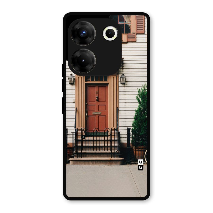 Pretty Orange Door Metal Back Case for Tecno Camon 20 Pro