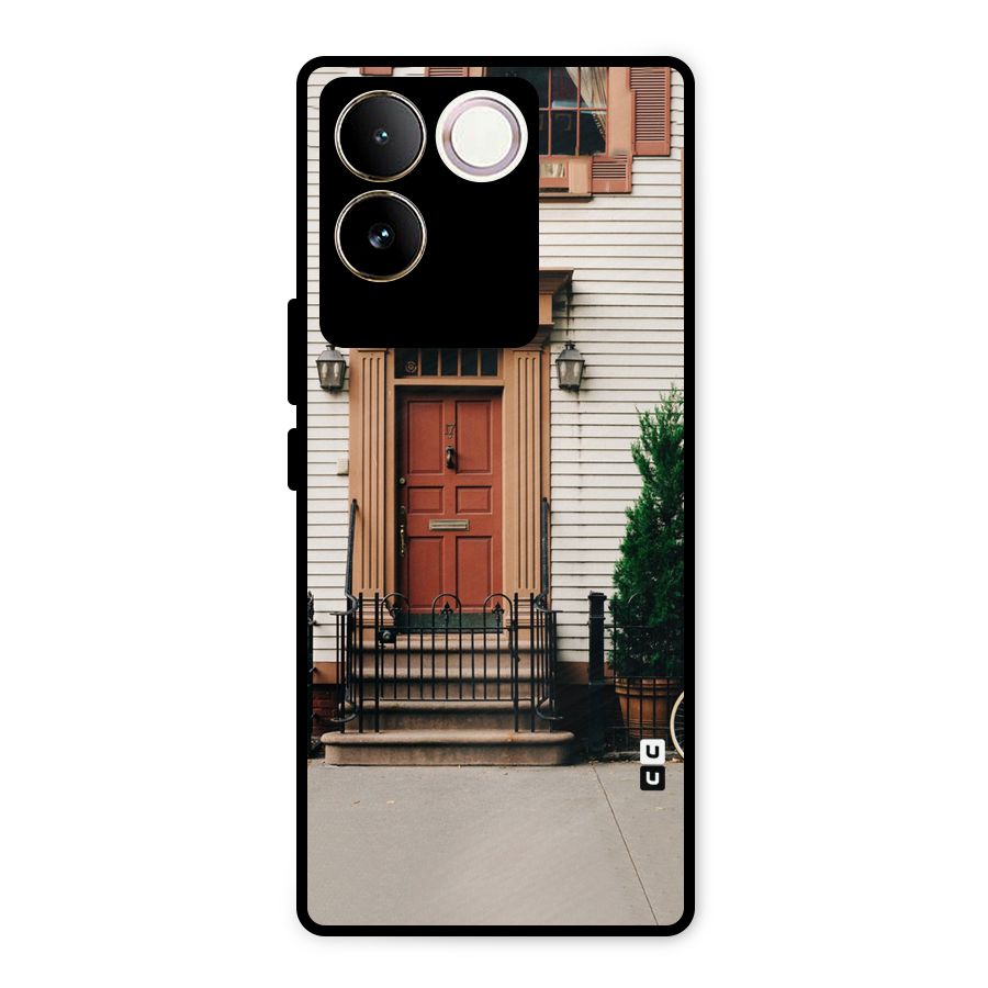 Pretty Orange Door Metal Back Case for Vivo T2 Pro
