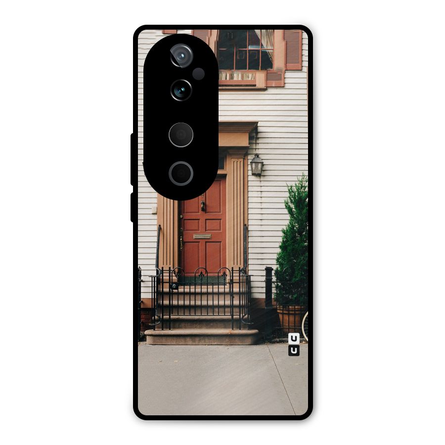 Pretty Orange Door Metal Back Case for Vivo T3 Ultra
