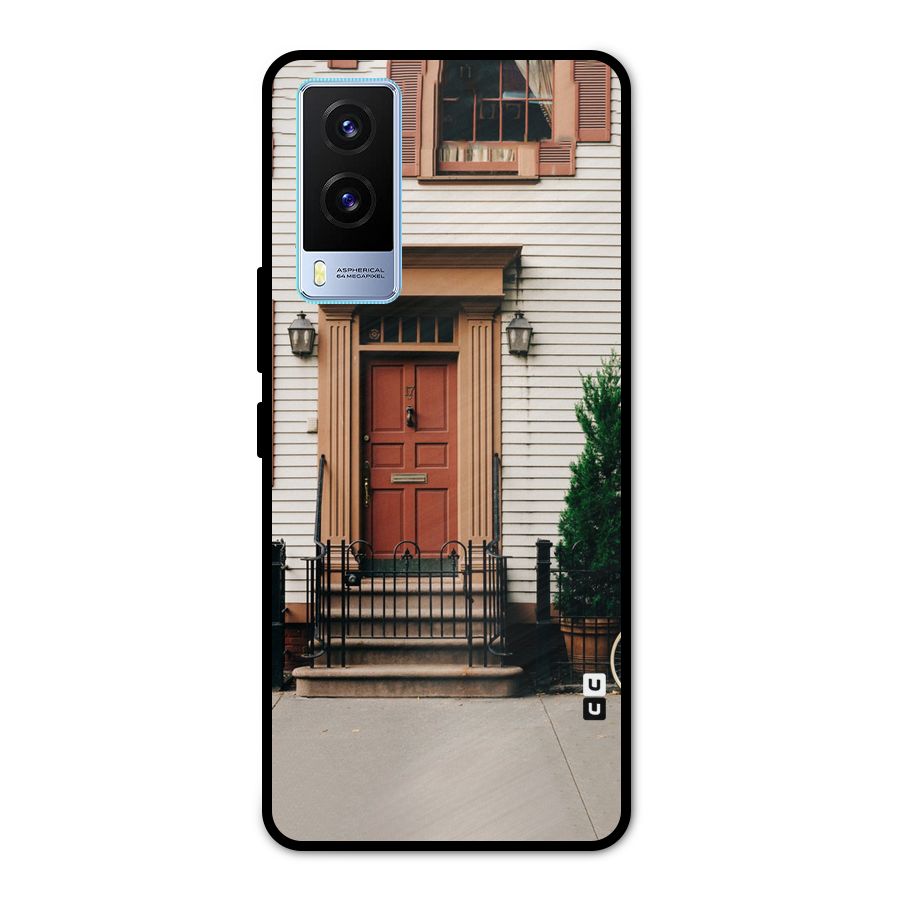 Pretty Orange Door Metal Back Case for Vivo V21e 5G