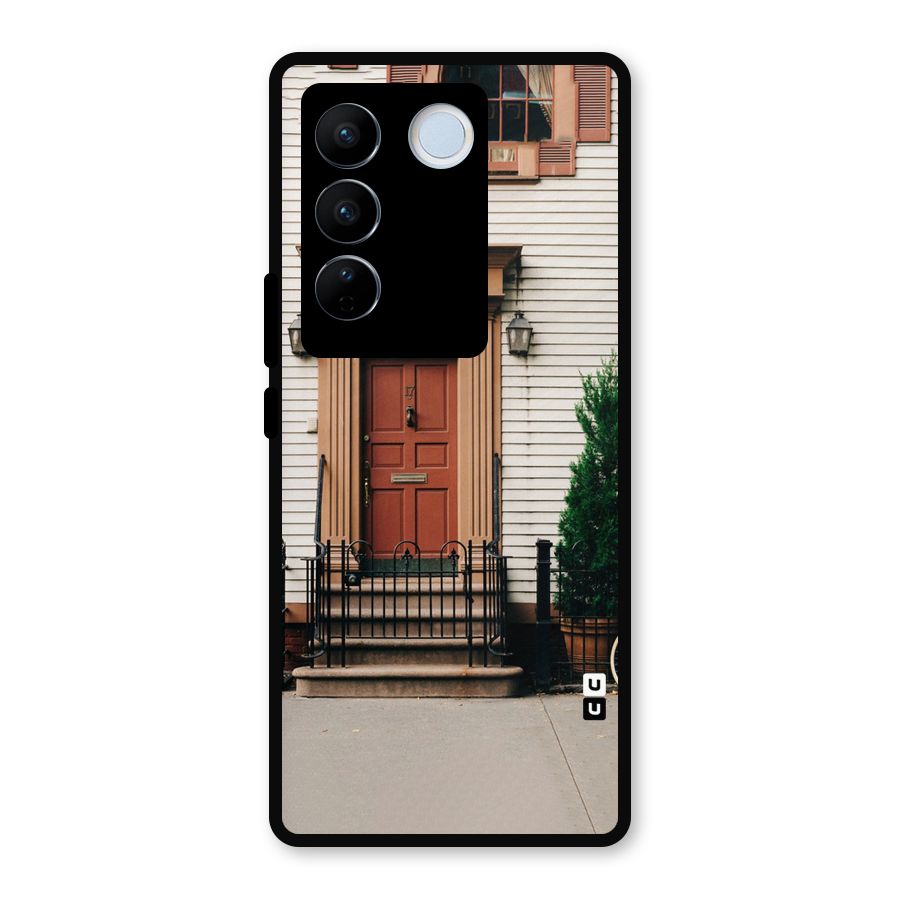 Pretty Orange Door Metal Back Case for Vivo V27