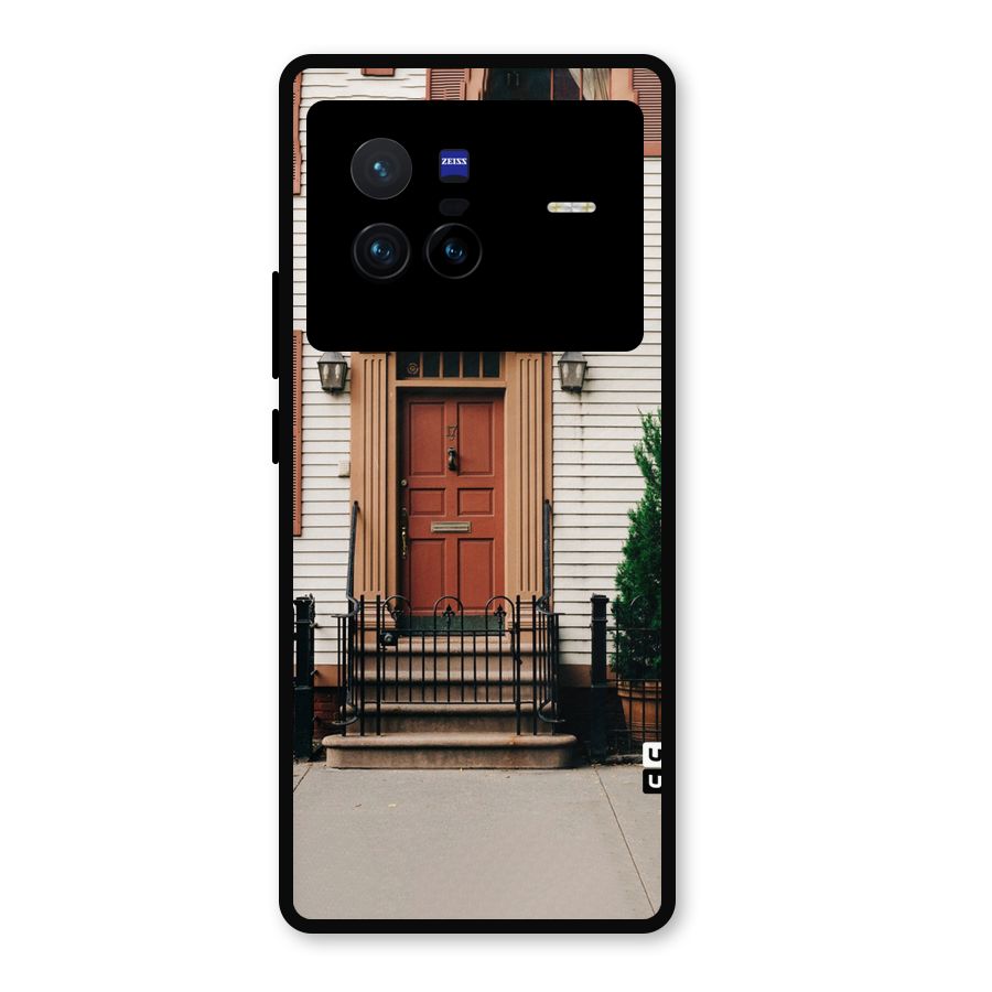 Pretty Orange Door Metal Back Case for Vivo X80