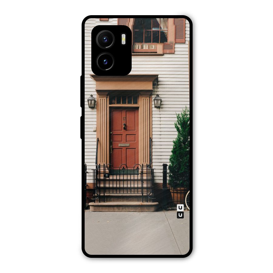 Pretty Orange Door Metal Back Case for Vivo Y15s