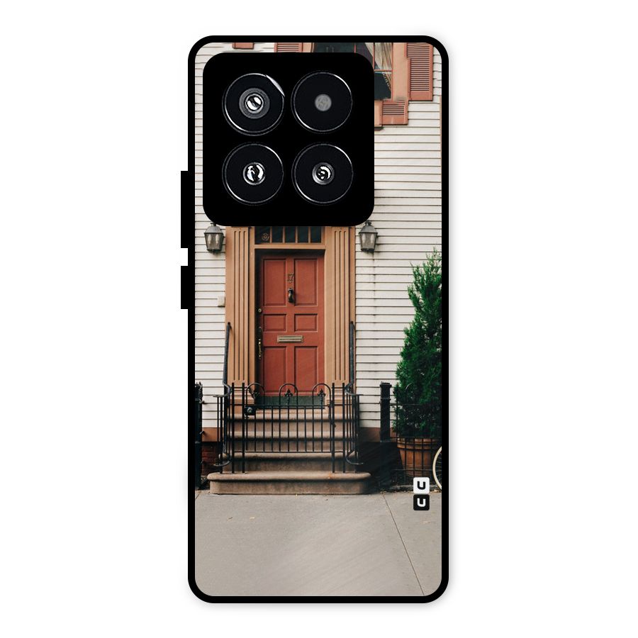 Pretty Orange Door Metal Back Case for Xiaomi 14 Pro