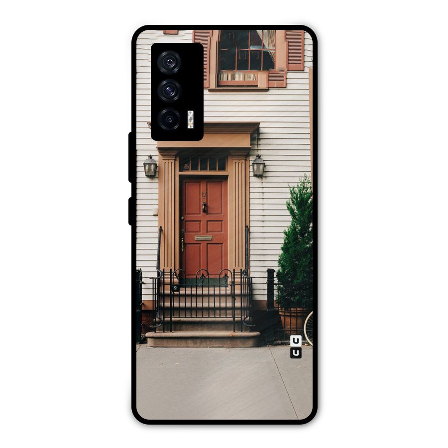 Pretty Orange Door Metal Back Case for iQOO 7 5G