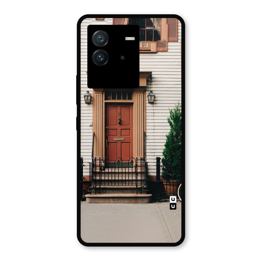 Pretty Orange Door Metal Back Case for iQOO Neo 6 5G