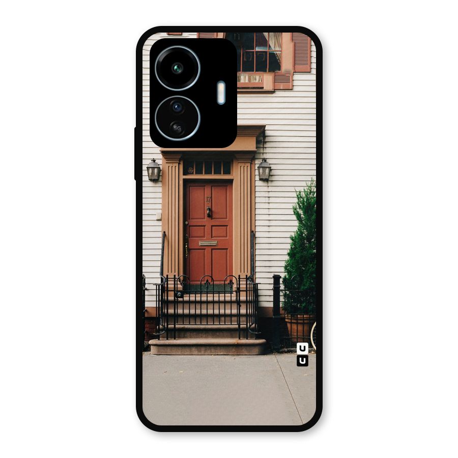 Pretty Orange Door Metal Back Case for vivo iQOO Z6 Lite 5G