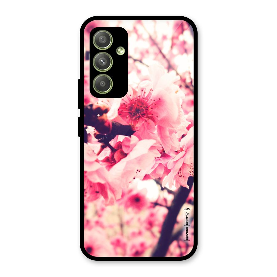 Pretty Pink Flowers Glass Back Case for Galaxy A54