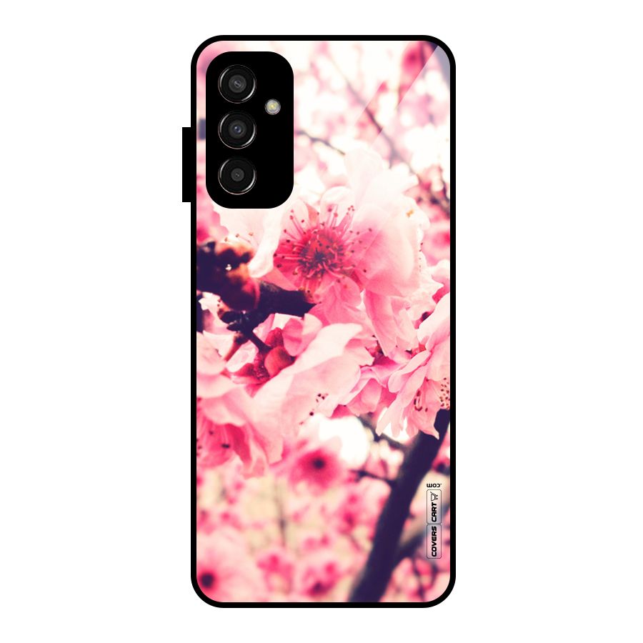 Pretty Pink Flowers Glass Back Case for Galaxy F13