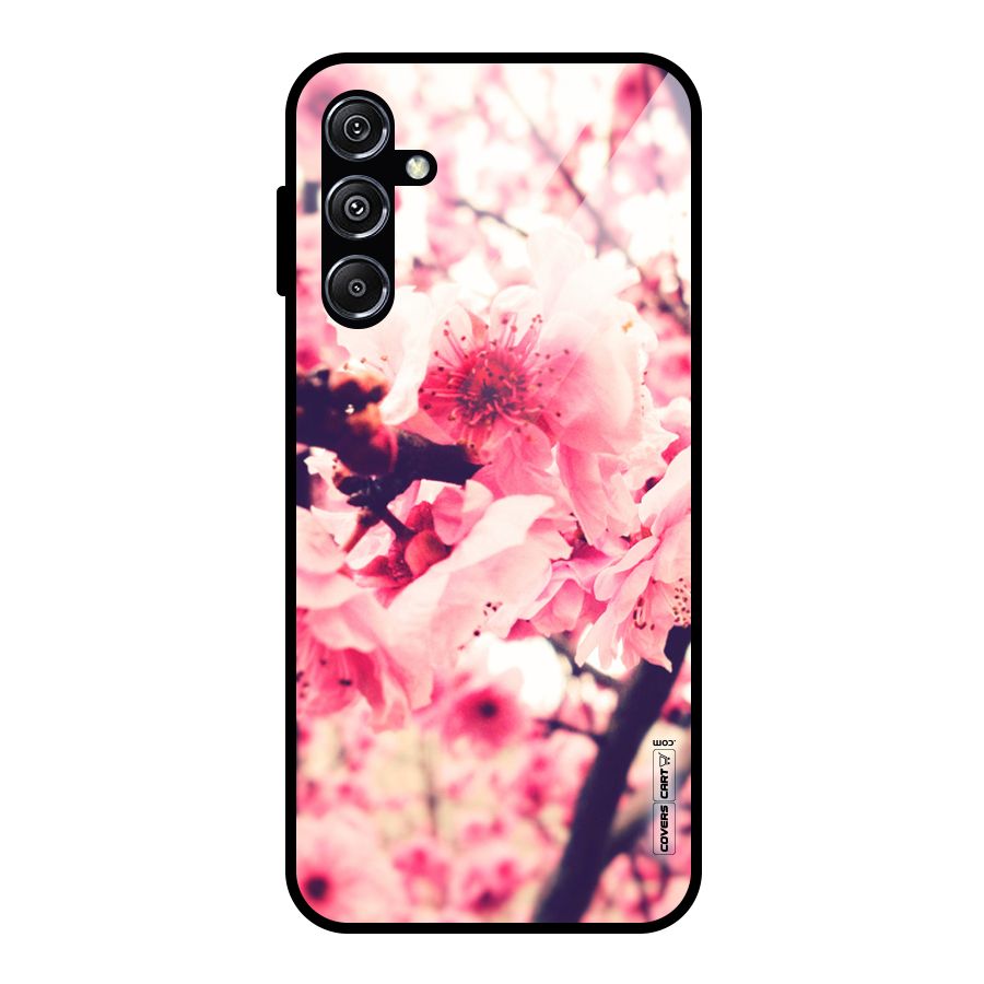 Pretty Pink Flowers Glass Back Case for Galaxy M34 5G