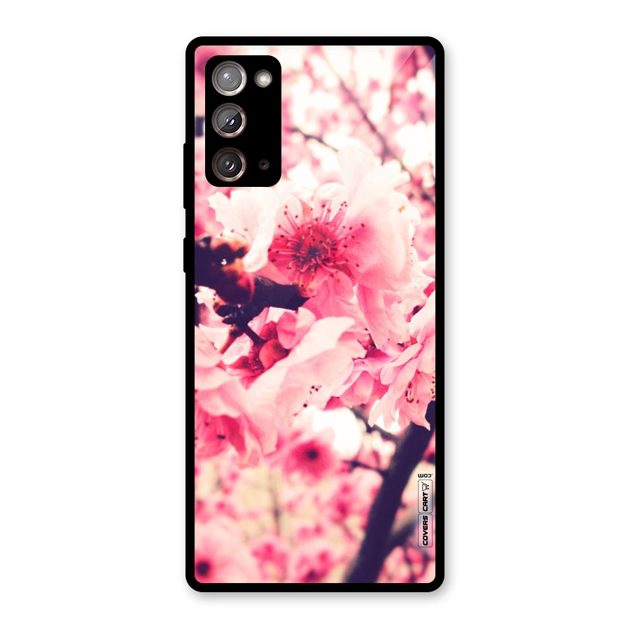 Pretty Pink Flowers Glass Back Case for Galaxy Note 20