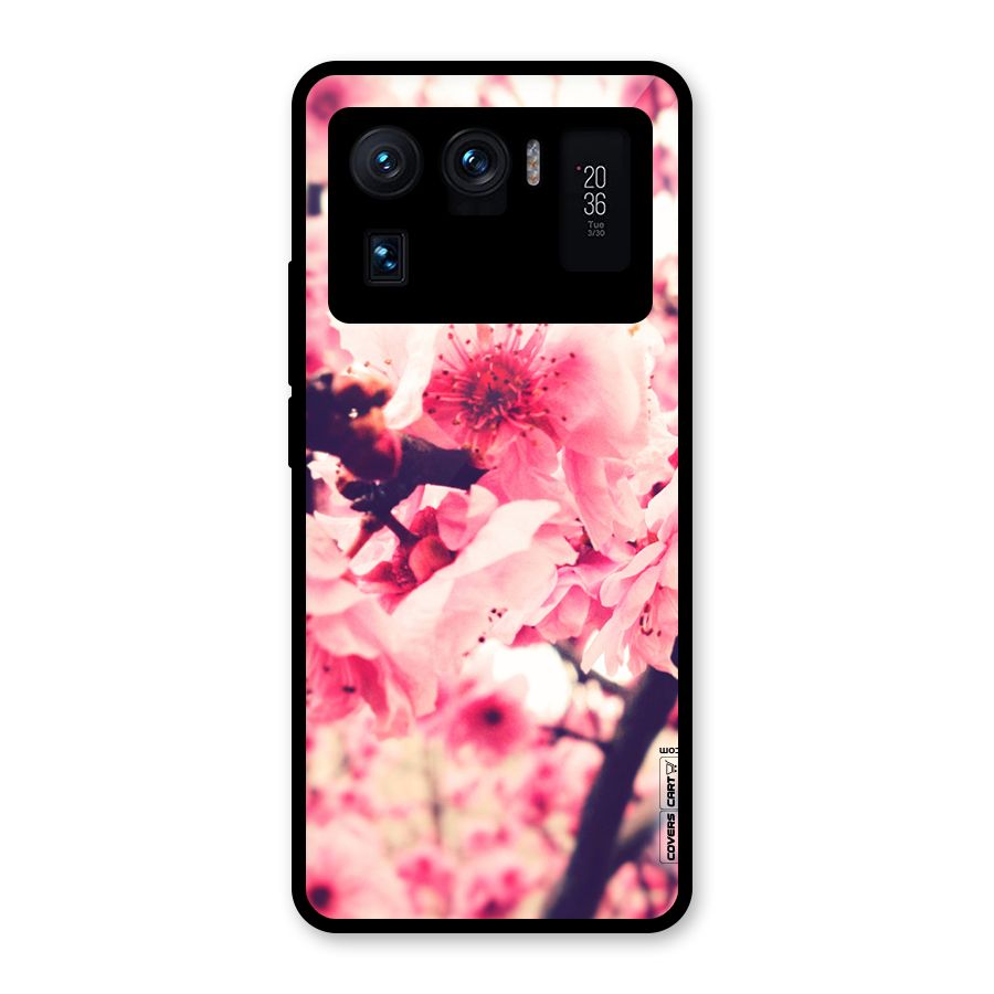 Pretty Pink Flowers Glass Back Case for Mi 11 Ultra