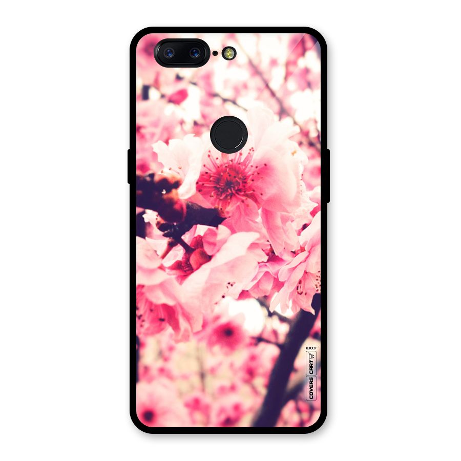 Pretty Pink Flowers Glass Back Case for OnePlus 5T