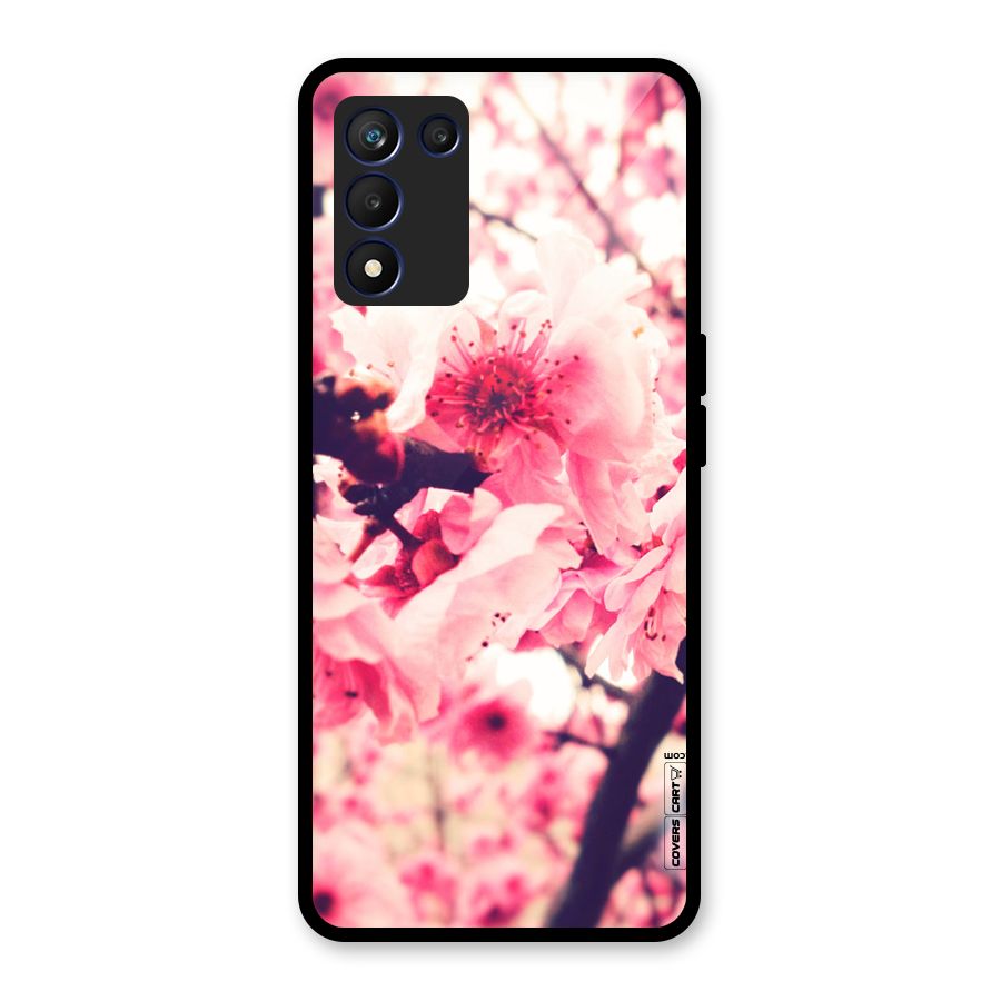 Pretty Pink Flowers Glass Back Case for Realme 9 5G Speed