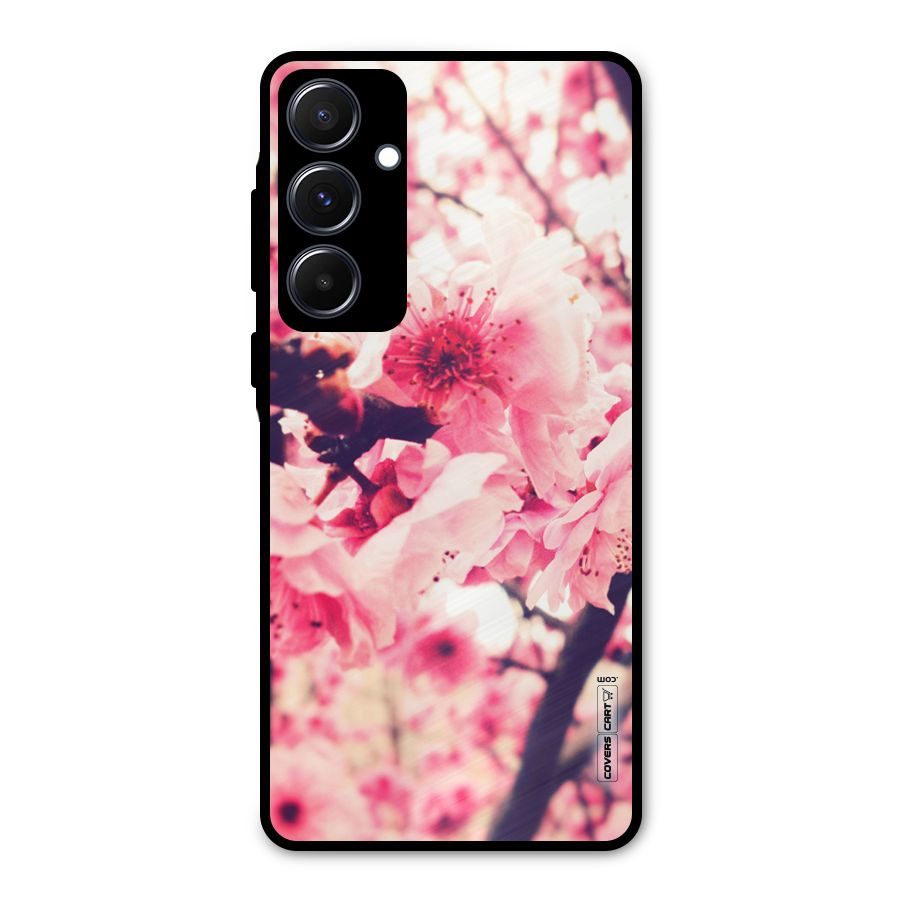 Pretty Pink Flowers Metal Back Case for Galaxy A55
