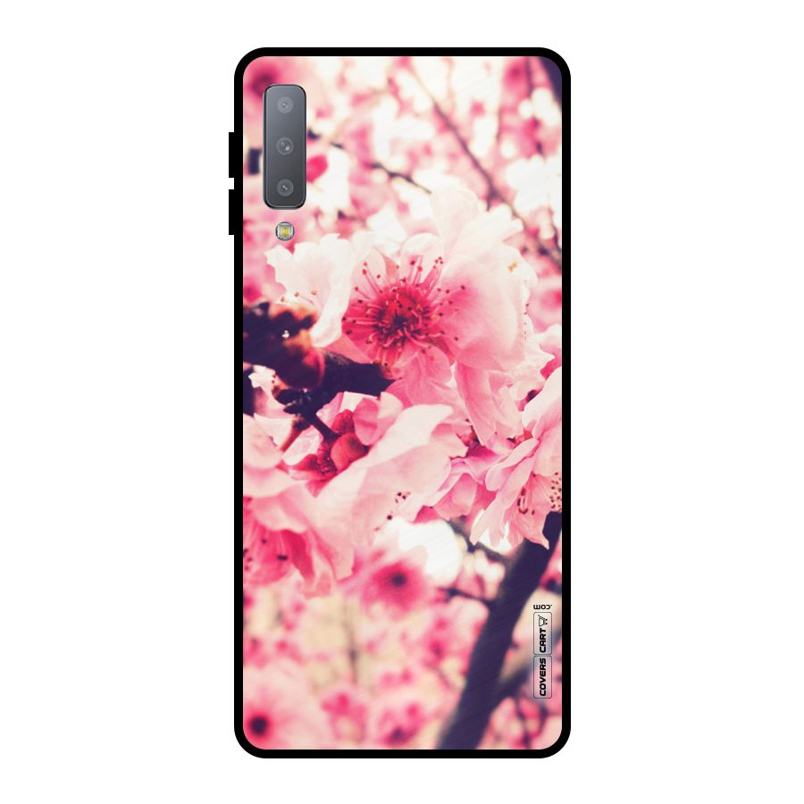 Pretty Pink Flowers Metal Back Case for Galaxy A7 (2018)