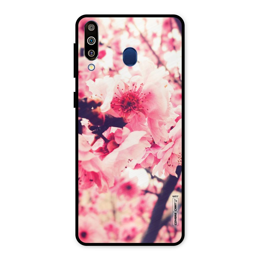 Pretty Pink Flowers Metal Back Case for Galaxy M30