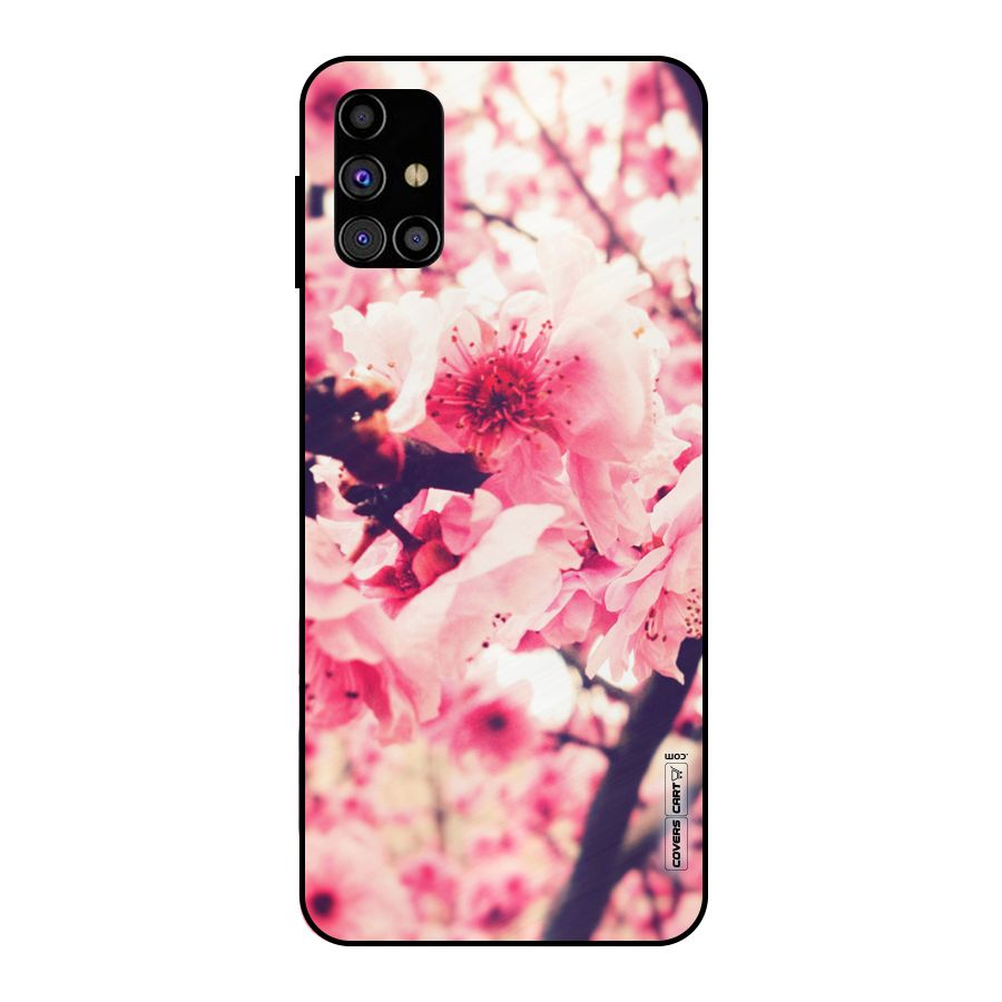 Pretty Pink Flowers Metal Back Case for Galaxy M31s