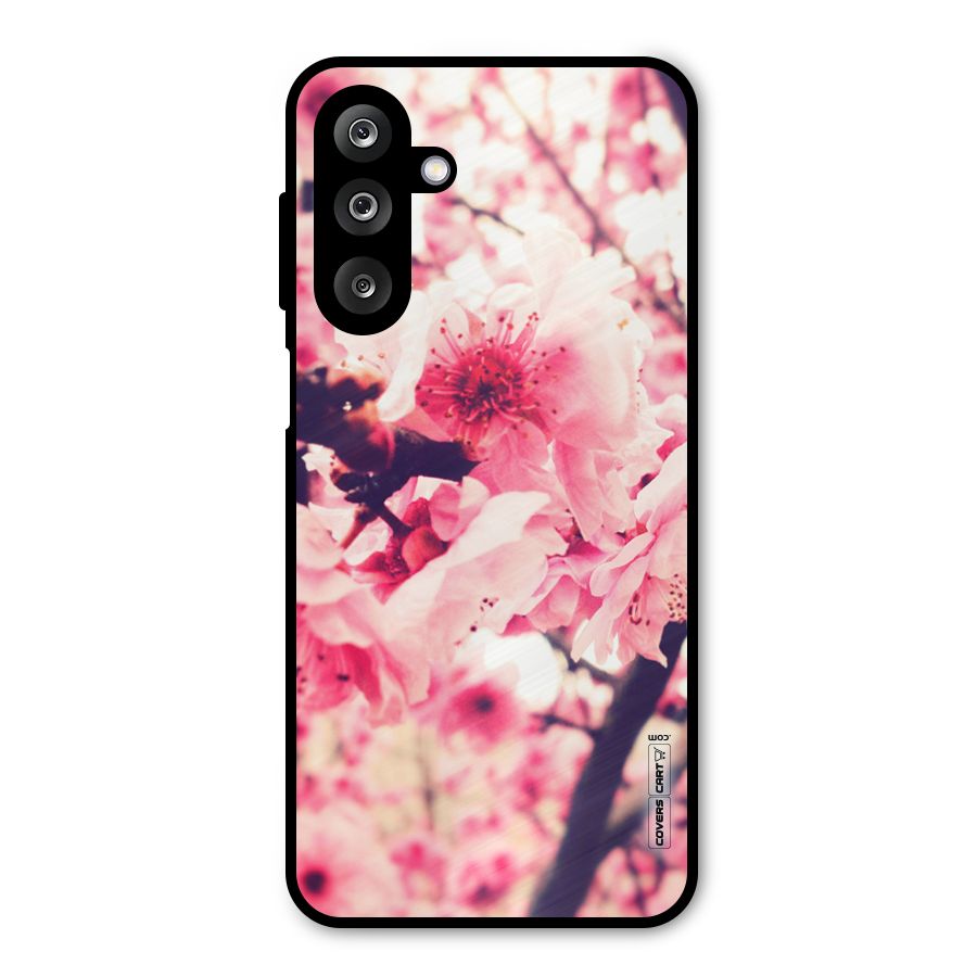 Pretty Pink Flowers Metal Back Case for Galaxy M36