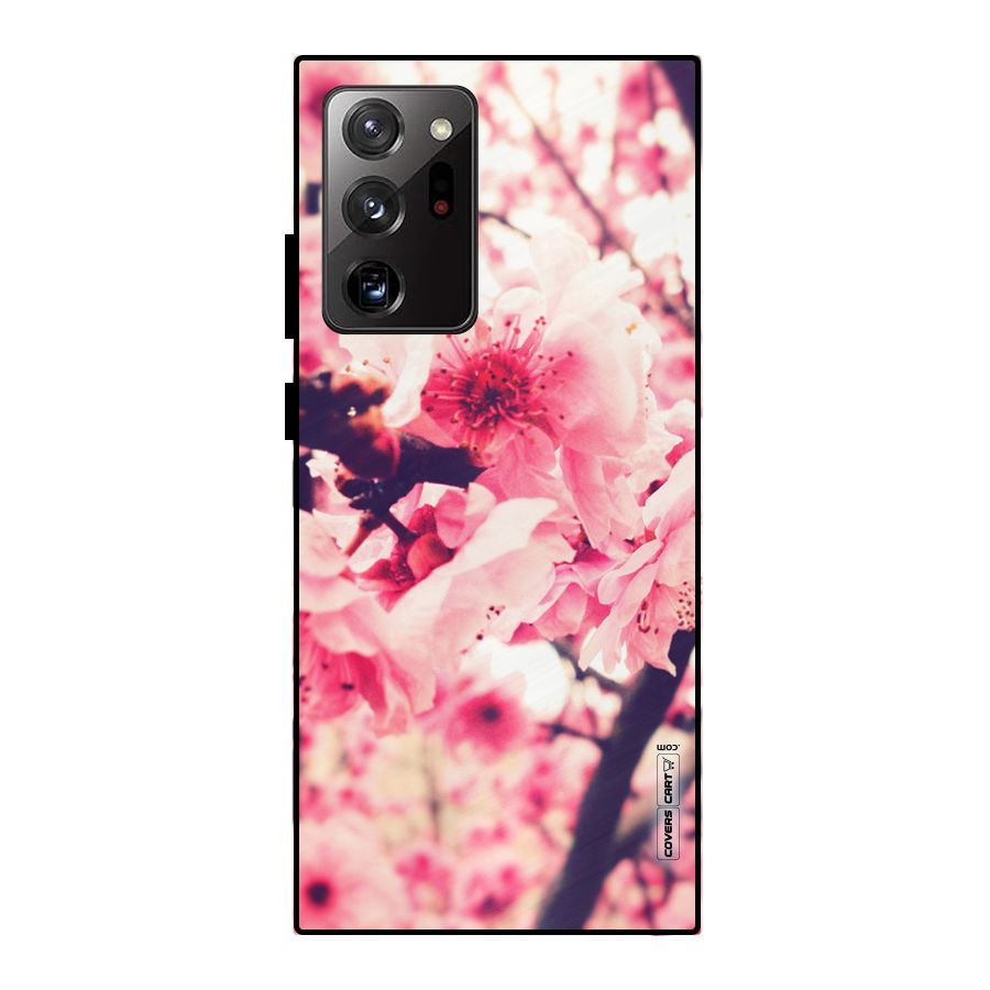 Pretty Pink Flowers Metal Back Case for Galaxy Note 20 Ultra