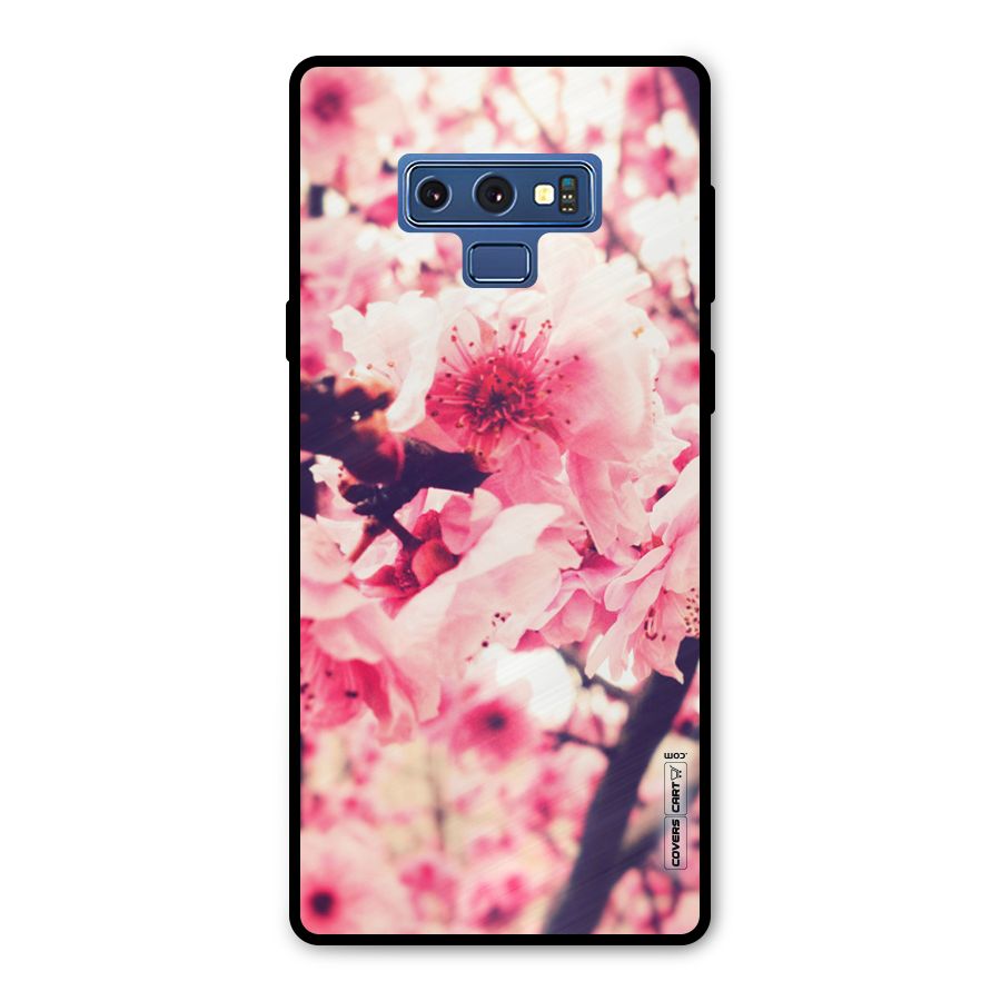 Pretty Pink Flowers Metal Back Case for Galaxy Note 9