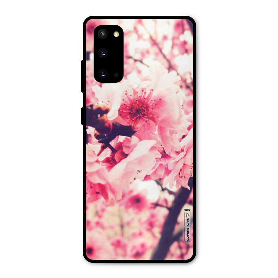 Pretty Pink Flowers Metal Back Case for Galaxy S20