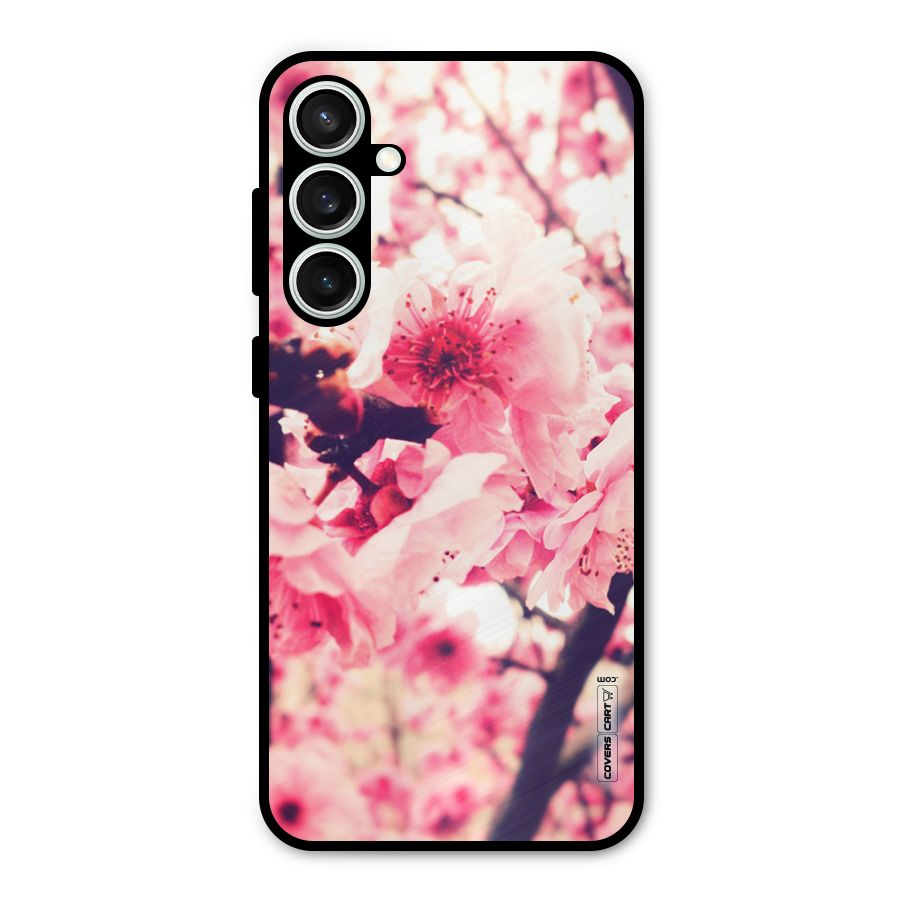 Pretty Pink Flowers Metal Back Case for Galaxy S23 FE