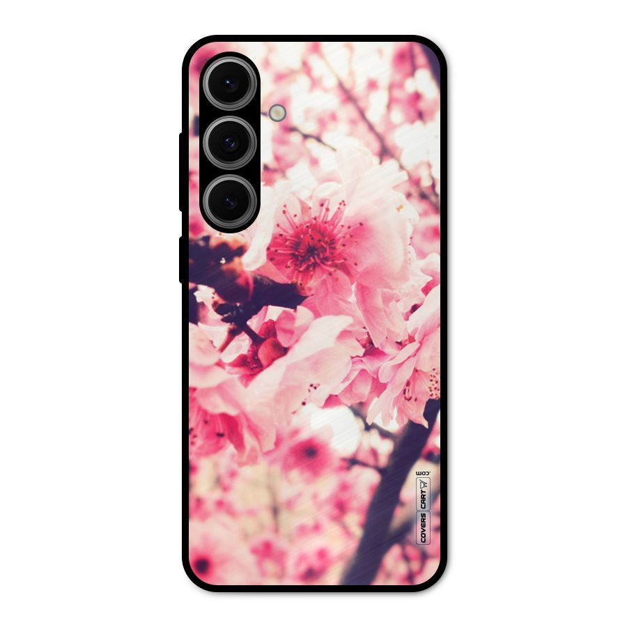 Pretty Pink Flowers Metal Back Case for Galaxy S24 FE