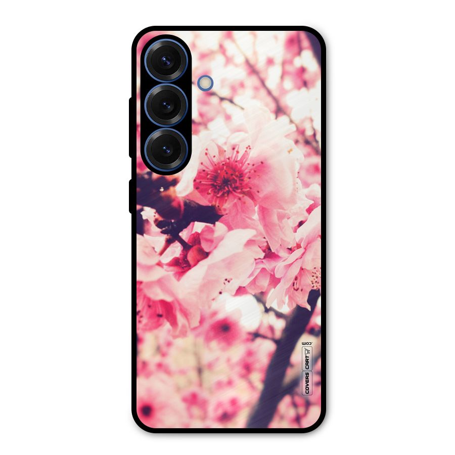 Pretty Pink Flowers Metal Back Case for Galaxy S25