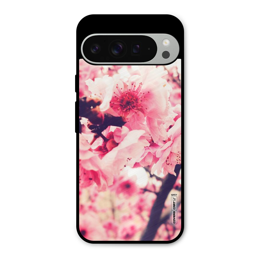 Pretty Pink Flowers Metal Back Case for Google Pixel 9 Pro XL