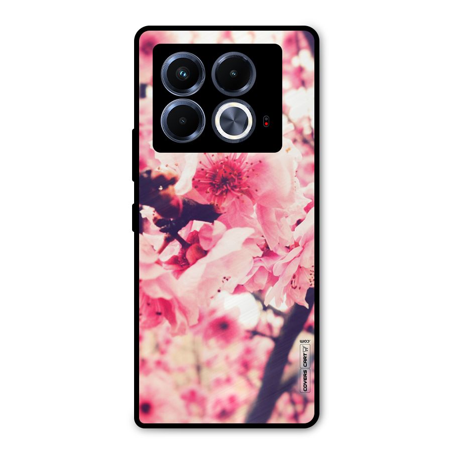 Pretty Pink Flowers Metal Back Case for Infinix Note 40 5G