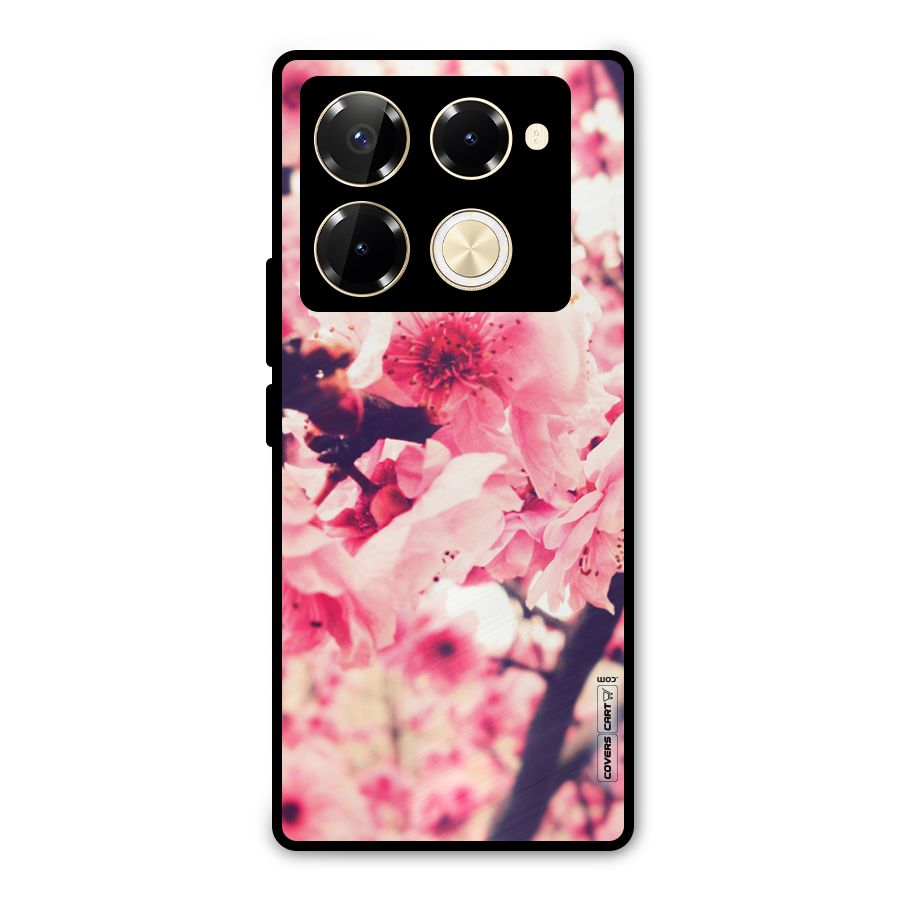 Pretty Pink Flowers Metal Back Case for Infinix Note 40 Pro