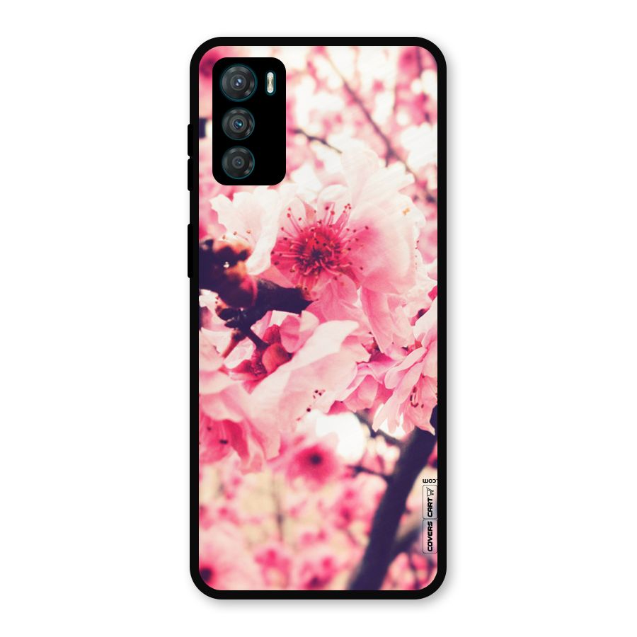 Pretty Pink Flowers Metal Back Case for Moto G42